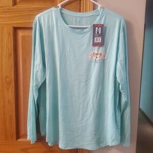 NWT LJ LAUREN JAMES Mint Green  Shades & Sand Dog Graphic XL Sun Guard Shirt